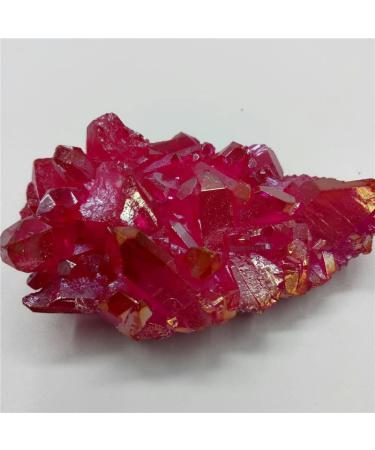 Crystal Rough Grams of Natural Quartz Crystal Cluster Rose red Angel Aura Cluster Specimen d Decoration