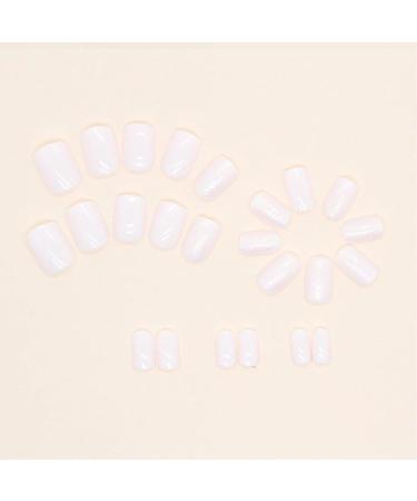 Vanpiece French False Nails Short Nude Pink Full Cover Fake Nails Artificial Square Press on Nails French Tip Short Square Acrylic Fake Nails with Glitter Design for Women and Girls Nail Art 02# - Buy Online on GoSupps.com