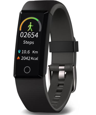 MorePro Slim Fitness Tracker with Blood Pressure & Heart Rate Monitor, 20 Sports Modes Activity Trackers Sleep Monitor Step Counter for Walking, IP68 Waterproof Fitness Watches for Women Kids Black