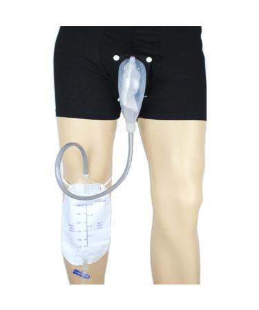 Male Urine Collector Wearable Urine Collection Bag for Men Men's Portable External Catheter Device with Two 500ml Urine Bag Reusable (M)