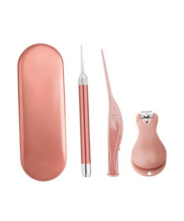 MAGICLULU 1 Set Kids Ear Pick Ear Cleaner for Kids Earbud Cleaner Metal Nail Manicure Pedicure Tool Kit Infant Nose Tweezer Kids Nail Trimmer Nail Clippers Toddler Pearlescent Plate
