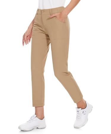 MOTEEPI Women's Lightweight Stretch Golf Pants with Pockets - Khaki Large | Slim Fit Golf Apparel for Work and Hiking - Buy Online on GoSupps.com
