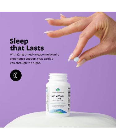 Earth's Splendor Melatonin 12 MG Bilayer Tablets Sleep Aid Supplement 60 Count - 2 Month Supply Melatonin - Buy Online on GoSupps.com