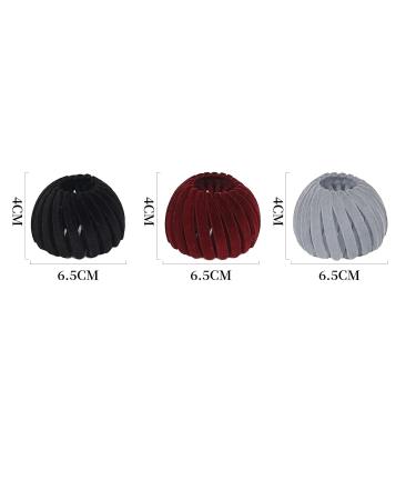 Expandable Velvet Hair Clips - 3-Piece Bird Nest Hair Accessories for Women & Girls (3 Colors) - Buy Online on GoSupps.com