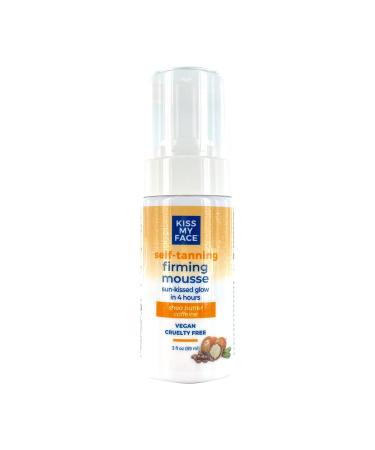 Kiss My Face Sunless Self-Tanning Firming Mousse - Nourishing Shea Butter and Skin-Firming Caffeine - Infused With Antioxidant Liposomal Vitamin C And Red Algae - Vegan & Cruelty-Free - 3 fl oz Bottle Self-Tanning Mousse