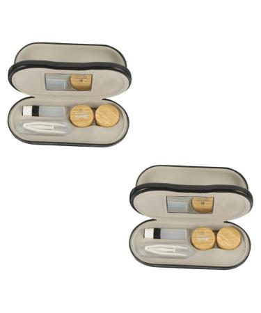 Healvian 2 sentences glasses case with double usage purpose travel contact lens container set contact lens tank for travel glasses case sunglasses glasses Storage box travel kit as shown 4x2stk 15.8x7.4cmx2pcs