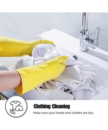 NED Tendon Latex Gloves Thickened Housework Waterproof Gloves Dishwashing Wear Resistant Plastic Gloves Kitchen Reusable Dishwashing Gloves Rubber Cleaning Gloves Yellow 3 Pairs-L - Buy Online on GoSupps.com