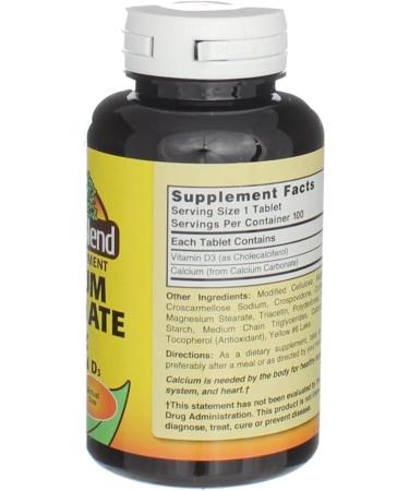 Nature's Blend Calcium Carbonate with Vitamin D3 100 Tablets (Pack of 5) - Buy Online on GoSupps.com