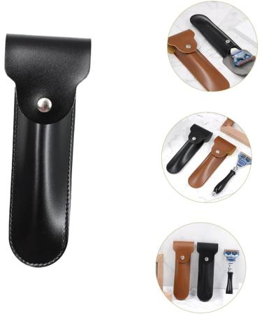 Lalafina Portable Leather Razor Storage Case - Travel Bag for Safety Razors | Black 3-Pack (16.5x4.2cm) - Perfect Shaving Accessories for Men - Buy Online on GoSupps.com