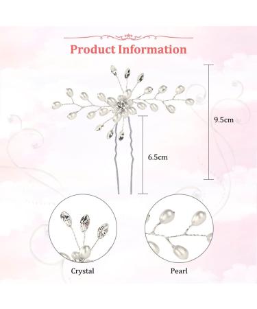 Pearl Crystal Bridal Hair Pins - Elegant Flower Shape Wedding Hairpin Set for Brides and Bridesmaids - Buy Online on GoSupps.com