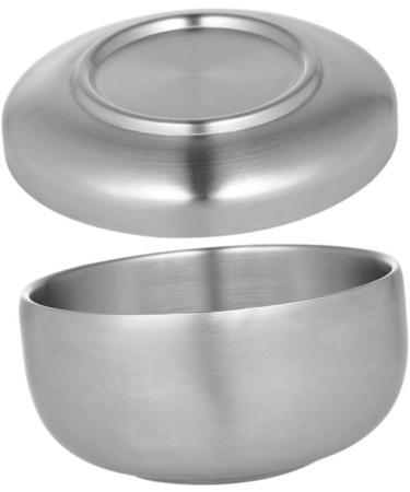 Beavorty 2-Pack Razor Soap Peel with Lid & Shaving Brush Holder | Premium Shaving Soap Bowl | Silver 11x11x6.5 cm - Ideal for Smooth Shaving - Buy Online on GoSupps.com