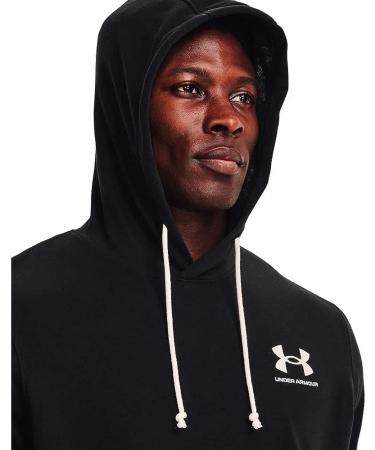 Under Armour Men's Rival Terry Short-Sleeve Hoodie - Black/Onyx White, X-Large - Buy Online on GoSupps.com