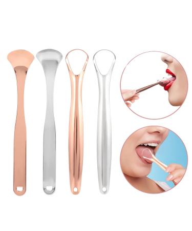 2-Piece Tongue Scraper Set with Case | Metal Tongue Cleaners for Bad Breath Relief | Copper Color - Buy Online on GoSupps.com