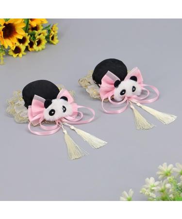 Limtula Womens Bows Hair Clip Cute Plush Panda Decorations Bowknot Hairpin Cosplays Lolitas Hair Accessory for Party Show Red - Buy Online on GoSupps.com