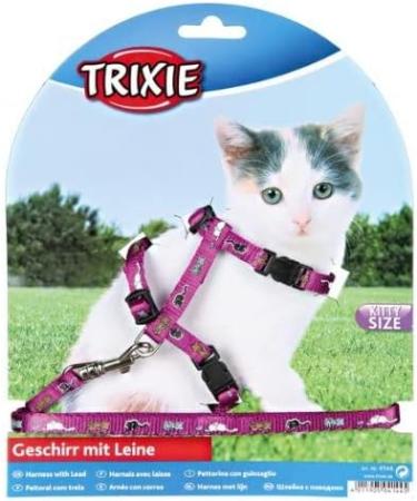 Trixie 4144 Kitten Harness with Leash - Adjustable Nylon 21-33 cm Assorted Colors - Comfortable & Safe Pet Gear - Buy Online on GoSupps.com
