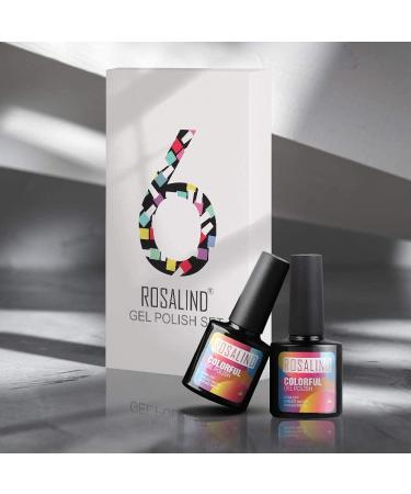 ROSALIND 6 Colors UV Gel Nail Polish Set - Candy Colors for Summer | Soak Off UV LED Cured - 10ml Collection of Nude Pink Green & Blue - Buy Online on GoSupps.com