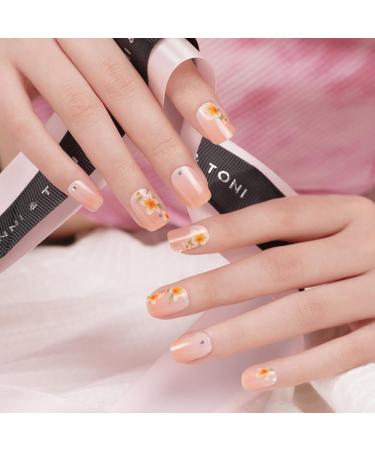 Danni & Toni Half Hardened Gel Nail Films - Full Bloom Spring Flower Glossy UV Nail Foil Stickers | Self-Adhesive Wraps for Stunning Nail Designs - 28 Pack - Buy Online on GoSupps.com