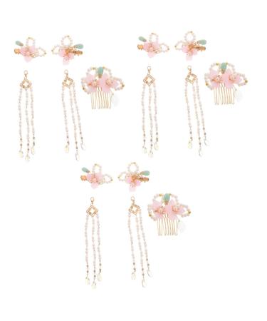 FRCOLOR 3 Sets comb kimono flower hair clip flower hair barrettes traditional hair accessories cheongsam hair accessories flower barrettes qipao hair clip hair clips pearl Hanfu hairpin
