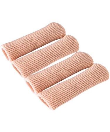 Makhry 4pcs Adjustable Cuttable Gel Toe and Finger Cap Lined Gel Toe Covers Sleeves Ribbed Knit Toe Caps Silopad Digital Caps