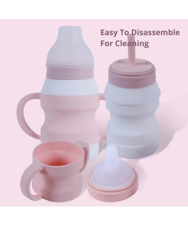 YRHH Toddler Sippy Cups with Straws-Spill Proof Silicone Transition Straw Sippy Cup for 6+ Months Baby  6 Ounce (Pink) - Buy Online on GoSupps.com