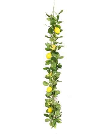 Decorative Fake Lemon Garland | Hanging Rattan with Green Leaves for Outdoor Home & Garden Decoration - Buy Online on GoSupps.com