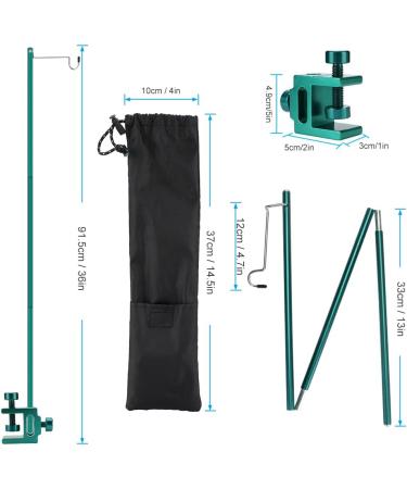 WIOR Camping Lantern Stand 36 Inch Collapsible Aluminum Alloy Lamp Stand with Hook Adjustable Lantern Pole Hanger for Outdoor Picnic Fishing Backpacking Camping BBQ - Green - Buy Online on GoSupps.com