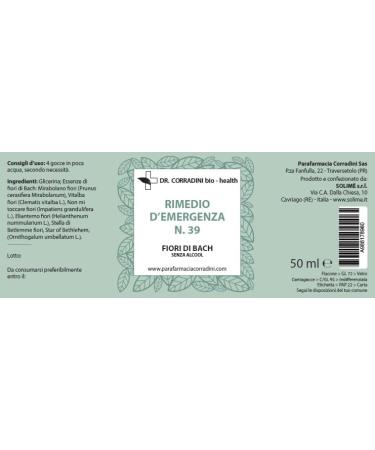 Dr. Corradini - Fleurs de Bach - Rem de d'urgence 50 ml - Buy Online on GoSupps.com