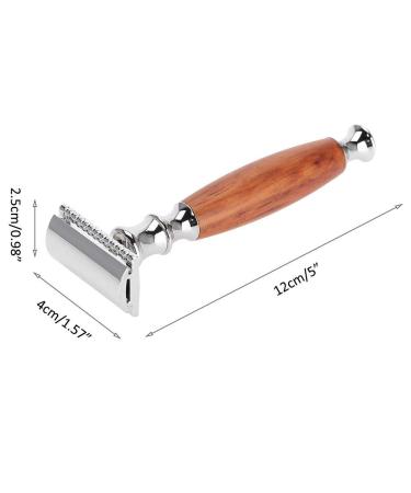 Portable Classic Vintage Men's Manual Shaver - Non-Slip Wooden Handle Double Edge (Mahogany) | International Shipping - Buy Online on GoSupps.com
