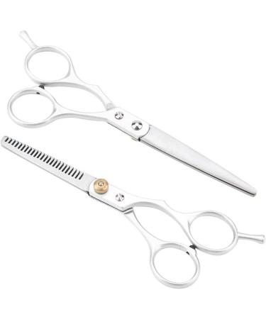 Hairdressing Shear Hair Cutting Barber Scissor 6.1 inch Stainless Steel Professional Haircut Thinning Scissor Portable Beginners Use for Families/Home/Pets/Barber Salon for Men and Women(Two-Piece) - Buy Online on GoSupps.com