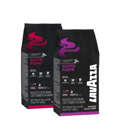 Bis Café en grains Lavazza Goût plein et goût strong 1 kg x 2