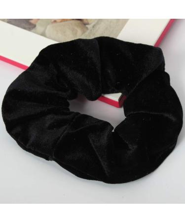 JUSTFOX XXL Velour Velvet Hair Tie - Black Ponytail Holder & Scrunchie for Superior Hold | Shop Internationally - Buy Online on GoSupps.com