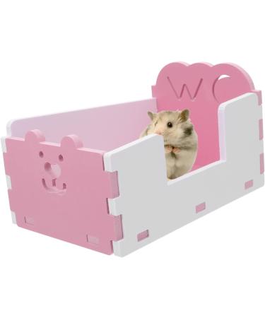 VANZACK 1pc Hamster Toilet Hamster Pee Training Chinchilla Toilet Small Animal Bath Cage Pet Toilet PVC 15x10cm Pink - Buy Online on GoSupps.com