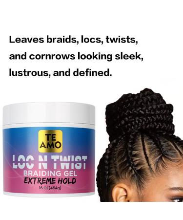 Te Amo Braiding Styling Gel 16 Fl Oz - Extreme Hold for Braids Locs & Twists | Tames Frizz & Edges with Aloe Castor Oil & Vitamin E | Ideal for All Hair Textures - Buy Online on GoSupps.com