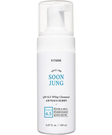 Etude House SoonJung pH 6.5 Whip Cleanser 5.1 fl. oz. (150ml) 21AD| Non Comedogenic & Hypoallergenic Soft Bubble Hydrating Facial Cleanser for Sensitive Skin - Buy Online on GoSupps.com