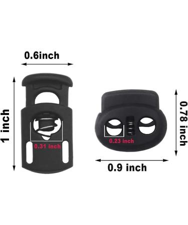CousDUoBe 30 Pcs Plastic Cord Locks - Double-Hole and Single-Hole Spring Stoppers for Drawstrings, Bags, Clothing - Black - Buy Online on GoSupps.com