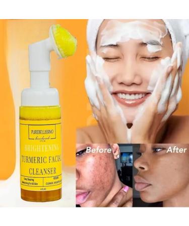 Turmeric Facial Cleanser - Foaming Face Wash for All Skin Types - 4 oz | Natural Turmeric Soap - Buy Online on GoSupps.com