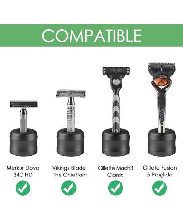 FRCOLOR Mens Shaving Razor Stand Razor Base Shaving Brush Stand Razor Holder Stand for Men 1pc (Black) 4.3x4.3cm Black - Buy Online on GoSupps.com