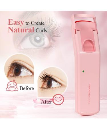 TOUCHBeauty Electric Eyelash Curler Heated Eyelash Curler with Smart Silicone Heating Pads Fast Heating Natural Curling Lash Styling Tools for Women AG-9906(Pink) - Buy Online on GoSupps.com