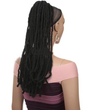 18 Dreadlock Drawstring Ponytail Faux locs Ponytail Synthetic Bun Crochet Braids Hairpieces for Black Women - Buy Online on GoSupps.com