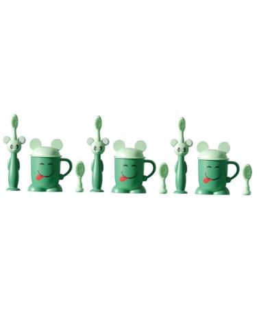 Mobestech 3 Sets Toothbrush Set Newborn Toothbrush Kids Training Toothbrush Kids Soft Toothbrush Baby Brush Tooth Brushing Cup for Kids Toothpaste Cleaning Brush Child