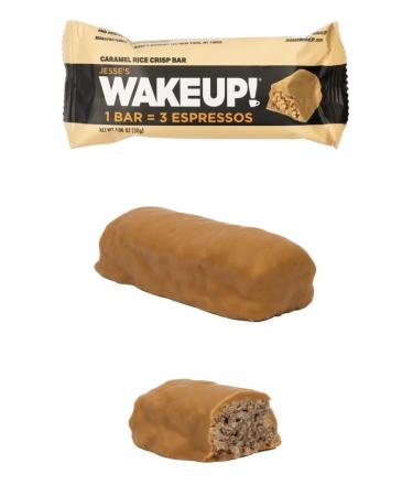 WAKE UP! Caffeinated Caramel Protein Bars - Gluten Free Vegetarian 350mg Caffeine (Pack of 6) - Boost Focus & Clarity - Kosher Snack - Buy Online on GoSupps.com