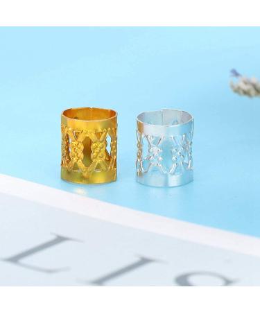 Uxsiya 100 Hair Cuffs & Accessories - Adjustable Dreadlocks Braid Pearls Gold & Silver Rings for Hair Beauty - Buy Online on GoSupps.com