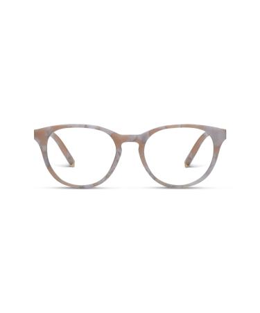 Peepers by PeeperSpecs Canyon Round Blue Light Blocking Reading Glasses Tan Marble 49 + 2.25