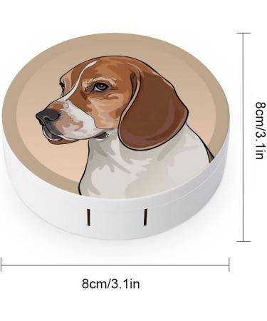 Beagle Breed Dog Round Case For Contact Lens Kit Storage Box with Mirror Printed - Buy Online on GoSupps.com