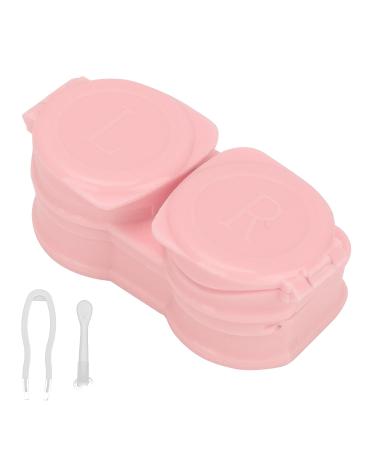 Portable Dustproof Contact Lens Container Set with Tweezers Outdoor & Office Use (Pink) - Buy Online on GoSupps.com