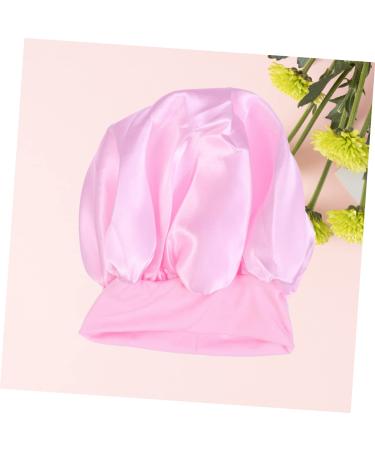 Silky Satin Sleep Cap for Curly Hair | Wide Side Bonnet Shower Cap | Pink | 1pc - Buy Online on GoSupps.com