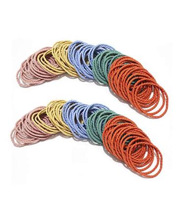 Rpanle 100 pieces hair tie small elastic hair bands ponytail owner hair accessories thin hair bands for girls women 3cmx3mm ahorn