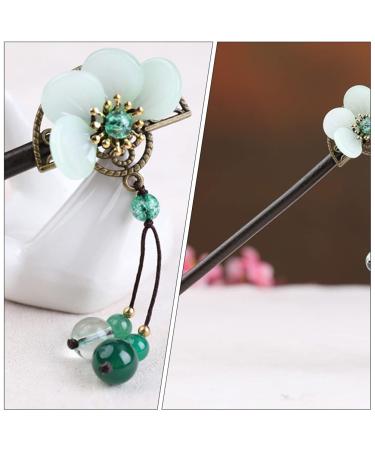 Solustre Vintage Chinese & Japanese Hairsticks - Floral Wood Hairpins & Opal Clips for Women | Perfect Mother's Day Gift - Buy Online on GoSupps.com