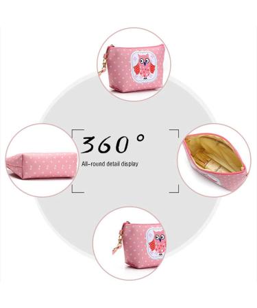 Cartoon Owl Cosmetics Bag - Travel Make-Up Clutch for Girls | Portable Zip Handbag for International Use - Buy Online on GoSupps.com