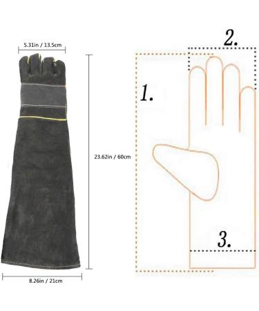 Animals Handling Gloves Anti-Bite/Scratch Thickened Protection Gauntlet for Cat Dog Ferret Wild Bird Pet Handling - Buy Online on GoSupps.com